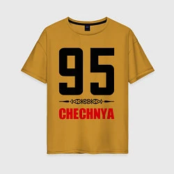 Футболка оверсайз женская 95 Chechnya, цвет: горчичный