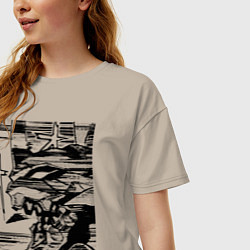 Футболка оверсайз женская Ева Евангелион, цвет: миндальный — фото 2