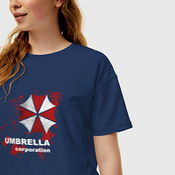 Футболка оверсайз женская Umbrella, цвет: тёмно-синий — фото 2