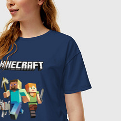 Футболка оверсайз женская MINECRAFT, цвет: тёмно-синий — фото 2