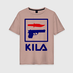 Футболка оверсайз женская Kila Fila, цвет: пыльно-розовый
