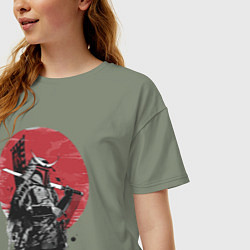 Футболка оверсайз женская Японский самурай, цвет: авокадо — фото 2