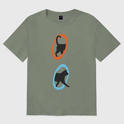 Футболка оверсайз женская Portal Cat, цвет: авокадо