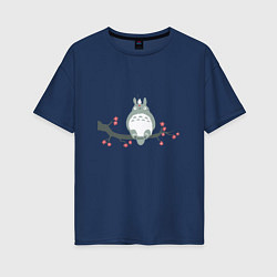 Футболка оверсайз женская Тоторо, цвет: тёмно-синий