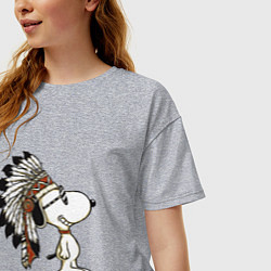 Футболка оверсайз женская Snoopy, цвет: меланж — фото 2