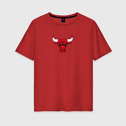 Футболка оверсайз женская CHICAGO BULLS, цвет: красный