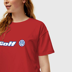 Футболка оверсайз женская Volkswagen Golf Z, цвет: красный — фото 2