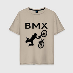 Футболка оверсайз женская Велоспорт BMX Z, цвет: миндальный