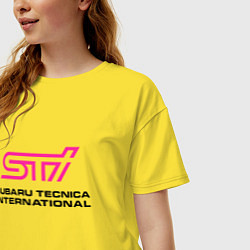 Футболка оверсайз женская SUBARU STI Z, цвет: желтый — фото 2