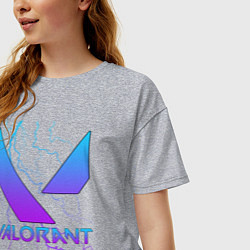 Футболка оверсайз женская VALORANT, цвет: меланж — фото 2