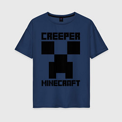 Футболка оверсайз женская MINECRAFT CREEPER, цвет: тёмно-синий