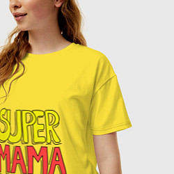 Футболка оверсайз женская Супер мама, цвет: желтый — фото 2