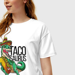 Футболка оверсайз женская Tacosaurus, цвет: белый — фото 2