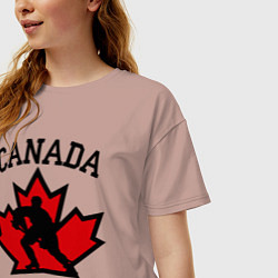 Футболка оверсайз женская Canada Hockey, цвет: пыльно-розовый — фото 2