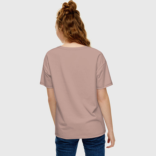 Женская футболка оверсайз Дикая кошечка / Пыльно-розовый – фото 4