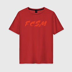 Футболка оверсайз женская FCSM, цвет: красный
