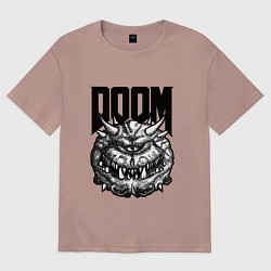 Футболка оверсайз женская КАКОДЕМОН DOOM Z, цвет: пыльно-розовый
