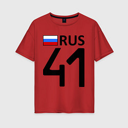 Футболка оверсайз женская RUS 41, цвет: красный