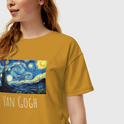 Футболка оверсайз женская Ван Гог, цвет: горчичный — фото 2