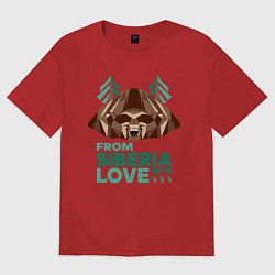 Футболка оверсайз женская Из Сибири с любовью, цвет: красный