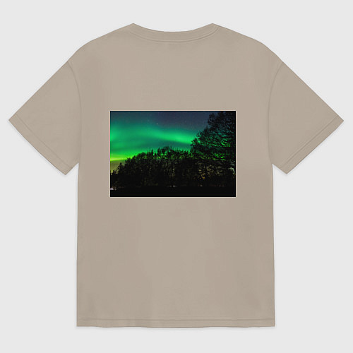 Женская футболка оверсайз Северное сияние / Миндальный – фото 2