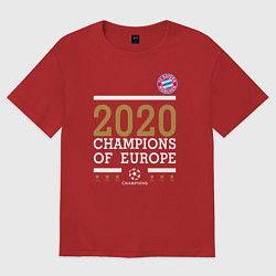 Футболка оверсайз женская FC Bayern Munchen Champions of Europe 2020, цвет: красный