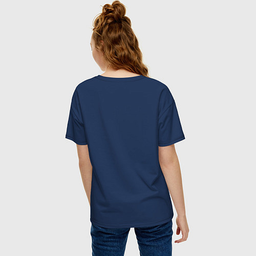Женская футболка оверсайз Феликс / Тёмно-синий – фото 4
