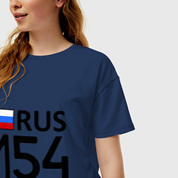 Футболка оверсайз женская RUS 154, цвет: тёмно-синий — фото 2