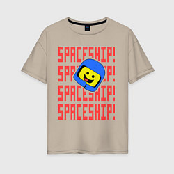 Футболка оверсайз женская Spaceship, цвет: миндальный