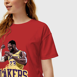 Футболка оверсайз женская LeBron - Lakers, цвет: красный — фото 2