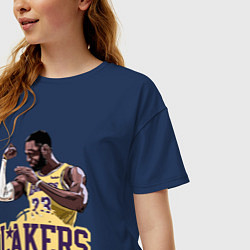 Футболка оверсайз женская LeBron - Lakers, цвет: тёмно-синий — фото 2