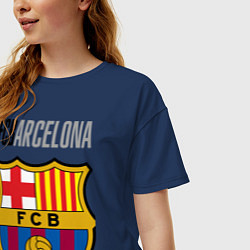 Футболка оверсайз женская Barcelona FC, цвет: тёмно-синий — фото 2
