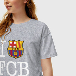 Футболка оверсайз женская Barcelona FC, цвет: меланж — фото 2
