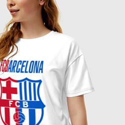 Футболка оверсайз женская Barcelona FC, цвет: белый — фото 2