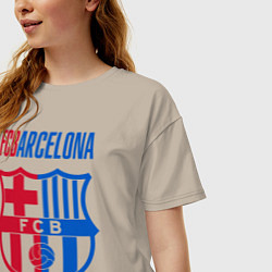 Футболка оверсайз женская Barcelona FC, цвет: миндальный — фото 2