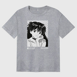 Футболка оверсайз женская Аска ева 02, цвет: меланж