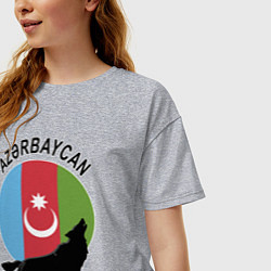 Футболка оверсайз женская Азербайджан, цвет: меланж — фото 2