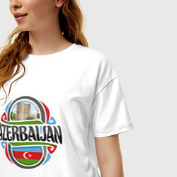 Футболка оверсайз женская Азербайджан, цвет: белый — фото 2