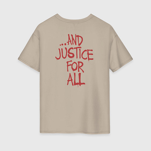 Женская футболка оверсайз And Justice For All Metallica / Миндальный – фото 2