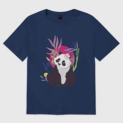 Футболка оверсайз женская Панда, цвет: тёмно-синий