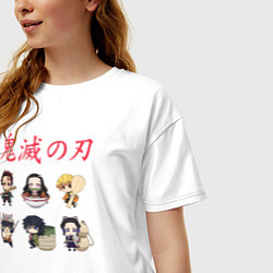 Футболка оверсайз женская Клинок рассекающий демонов, цвет: белый — фото 2