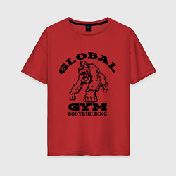 Футболка оверсайз женская Global Gym, цвет: красный