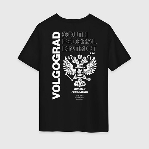 Женская футболка оверсайз Волгоград EVLTN / Черный – фото 2