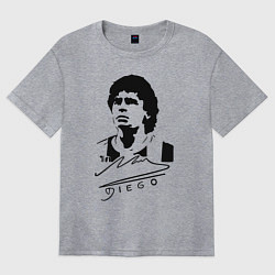 Футболка оверсайз женская Diego Maradona, цвет: меланж