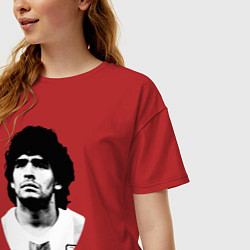 Футболка оверсайз женская Диего Марадона, цвет: красный — фото 2