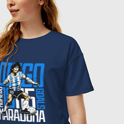 Футболка оверсайз женская 10 Diego Maradona, цвет: тёмно-синий — фото 2