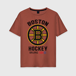 Футболка оверсайз женская BOSTON BRUINS NHL, цвет: кирпичный