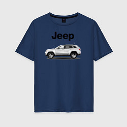 Футболка оверсайз женская Jeep, цвет: тёмно-синий