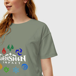 Футболка оверсайз женская GENSHIN IMPACT, цвет: авокадо — фото 2