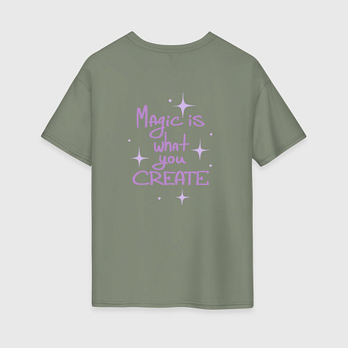 Женская футболка оверсайз Make Magic / Авокадо – фото 2